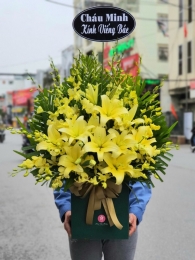 Hộp hoa, giỏ hoa chia buồn MS04