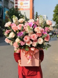 Hộp hoa, giỏ hoa chúc mừng MS431