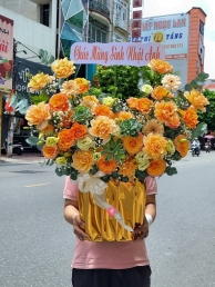 Hộp hoa, giỏ hoa chúc mừng MS459