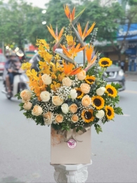 Hộp, giỏ hoa hướng dương MS16