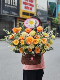 Hộp hoa, giỏ hoa chúc mừng MS443