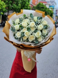 Bó hồng trắng MS255
