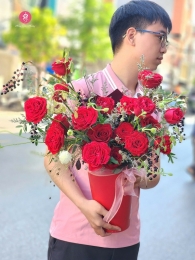 Bình, hộp hồng đỏ MS76