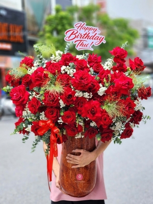 Bình, hộp hồng đỏ MS81