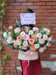 Hộp hoa, giỏ hoa chúc mừng MS423