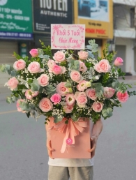 Hộp hoa, giỏ hoa chúc mừng MS419