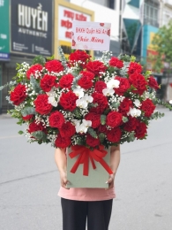 Bình, hộp hồng đỏ MS66