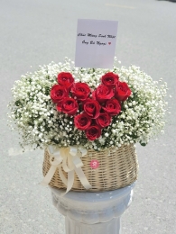 Hộp hoa, giỏ hoa chúc mừng hđ MS468