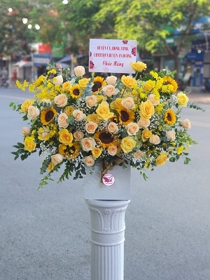 Hộp hoa, giỏ hoa chúc mừng MS234