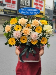 Hộp hoa, giỏ hoa chúc mừng MS427