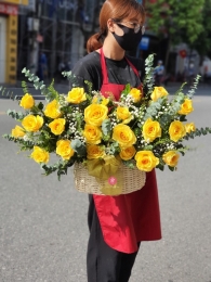 Hộp hoa, giỏ hoa chúc mừng MS424