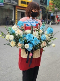Hộp hoa, giỏ hoa chúc mừng MS430