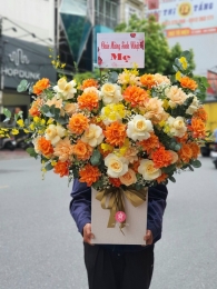 Hộp hoa, giỏ hoa chúc mừng MS463