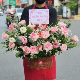 Hộp hoa, giỏ hoa chúc mừng MS411